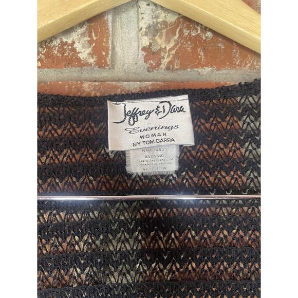 Vintage Black Open Front Sheer Cardigan Size 18W Flounce Sleeve Femme Whimsigoth - Picture 4 of 5